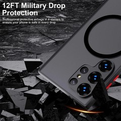 For Samsung Galaxy S25 Ultra Case with Shockproof Protection Back Cover, Black
