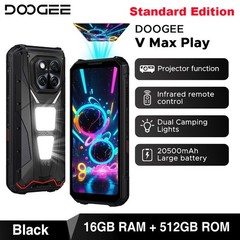 DOOGEE V MAX PLAY 5G Projector Rugged Phone Android 15 Mobile AI Camera Outdoors