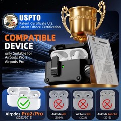 Black Case for AirPods Pro 2nd/1st | Includes Cleaning Kit & Magnetic Lock