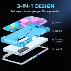 Galaxy A17 5G Case, Heavy Duty Full Body Shockproof Protection 3 in 1 Hybrid Cas