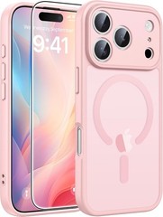 Light Pink iPhone 17 Pro Max Case – Translucent Matte, Full Camera Protection, S