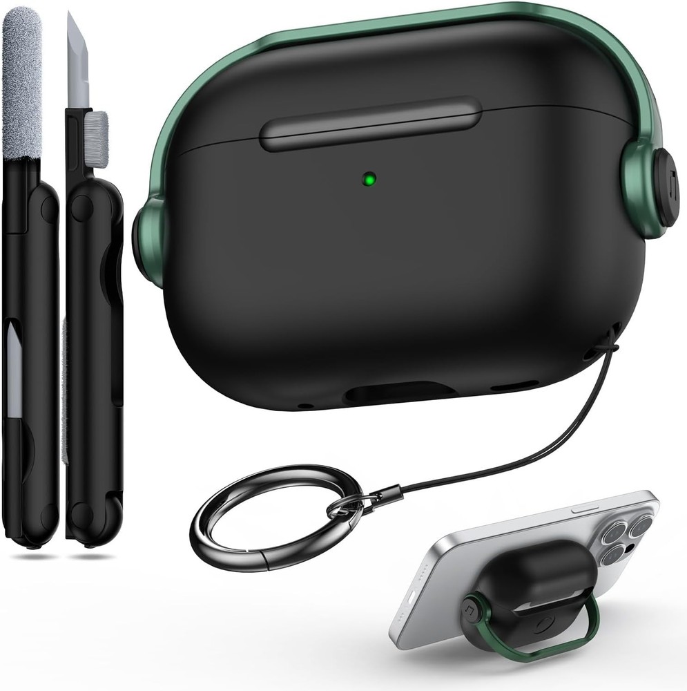 Protective Case Cover for Airpods Pro (1st/2nd Gen, 2019/2022/2023) + Cleaning K