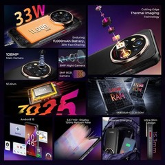 OUKITEL WP55 Ultra 5G 4G Rugged Phone Android 15 Thermal Imaging 512GB Unlocked