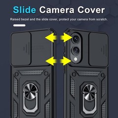 Heavy Duty Shockproof Case for Samsung Galaxy S25 Edge with Camera Cover & Kicks
