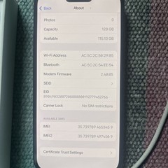 Apple iPhone 15 Unlocked 128GB, Black, Original Box, 100% Battery