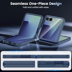 Samsung Galaxy Z Flip 7 Case with 2X Screen Protectors for ZFlip7 2025 – DarkBlu