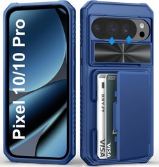 Wallet Case & Slide Camera Cover for Google Pixel 10 & 10 Pro, Military Grade Pr