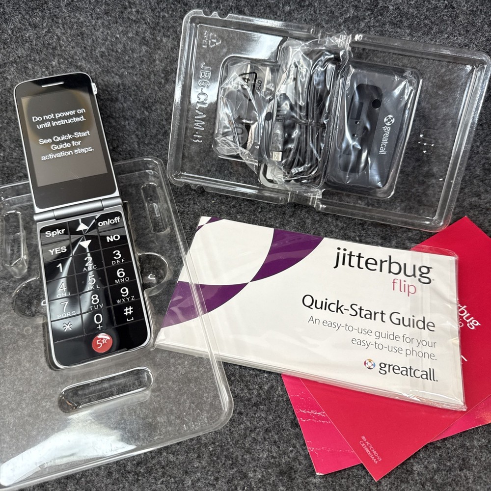 NEW Jitterbug Great Call One Touch Flip Easy-to-Use Cell for Seniors Open Box