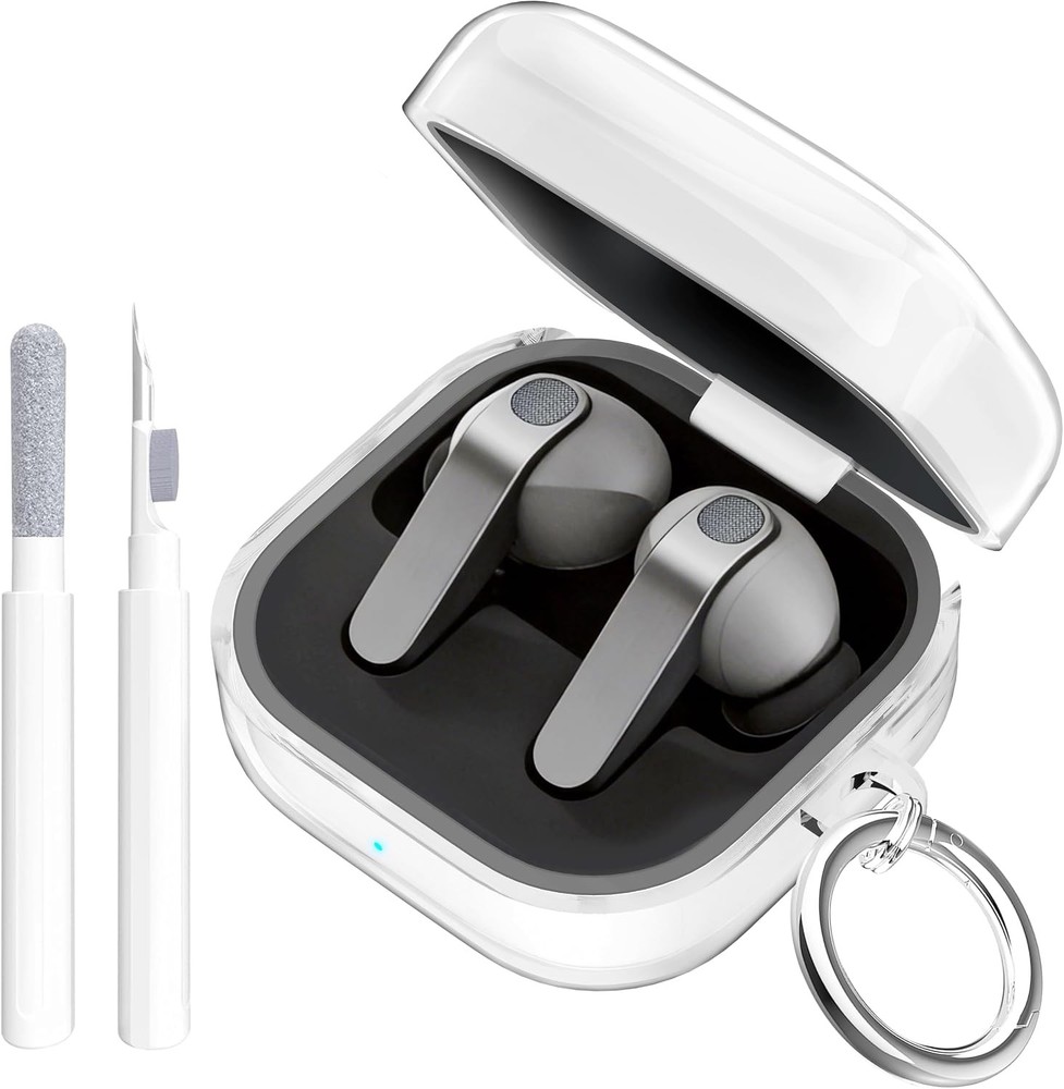 Soft TPU Shockproof Clear Case for Samsung Galaxy Buds 4 Pro, Keychain Included