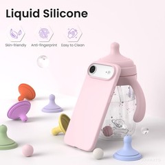 1. For iPhone 6.5&Prime; Air Case Slim Liquid Silicone Shockproof Cover Chalk Pink 2