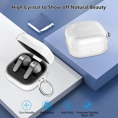 Soft TPU Shockproof Clear Case for Samsung Galaxy Buds 4 Pro, Keychain Included