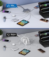 120W Fast Charging USB-C Adapter for iPhone 16/17, Comes with 2.3ft Cable