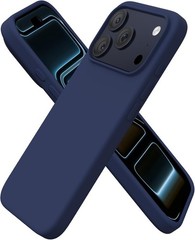 Navy Blue Soft Gel Rubber Case for iPhone 17 Pro 6.3&Prime; – Slim Liquid Silicone 4 L