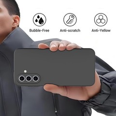 Black Matte Protective Bumper Phone Case for Samsung Galaxy A17 4G/5G, Anti-Fing