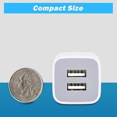 4-Pack Dual Port USB Wall Charger 2.1A Power Adapter Cube Plug for Charging