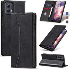 Flip Wallet Case for Moto G Power 5G (2024), Leather Magnetic Folio Cover, Black