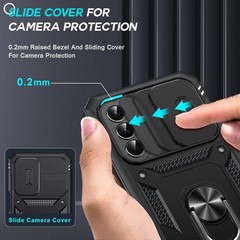 Samsung Galaxy A37 5G Case with [2 Packs] Screen Protector and Kickstand, Black