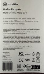 Mudita Kompakt / Minimalist Touchscreen Phone with E Ink Display – Charcoal