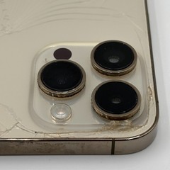 Apple iPhone 14 Pro Max 512GB Gold Unlocked Cracked Back Bad LCD For Parts Read