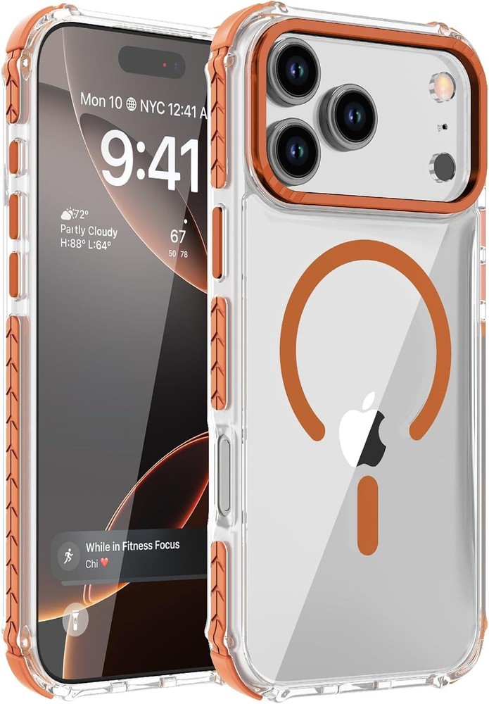 Strong Magnetic Case for iPhone 17 Pro Max 6.9-Inch Clear Slim Shockproof Cover