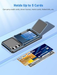 Samsung Galaxy S23 Wallet Case with 5 Card Slots, Flip Cover, Navy Blue 6.1