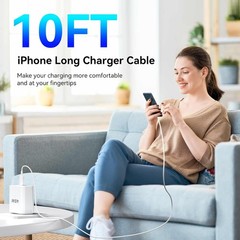 2 Pack 45W USB-C Fast Charger Adapter for iPhone 17/16/15 10 FT Cable