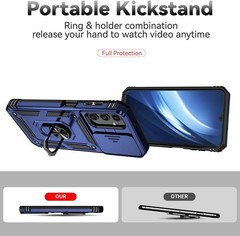 1. For Samsung Galaxy A25 5G Case, Soft Silicone Rubber Bumper, Kickstand 2. F