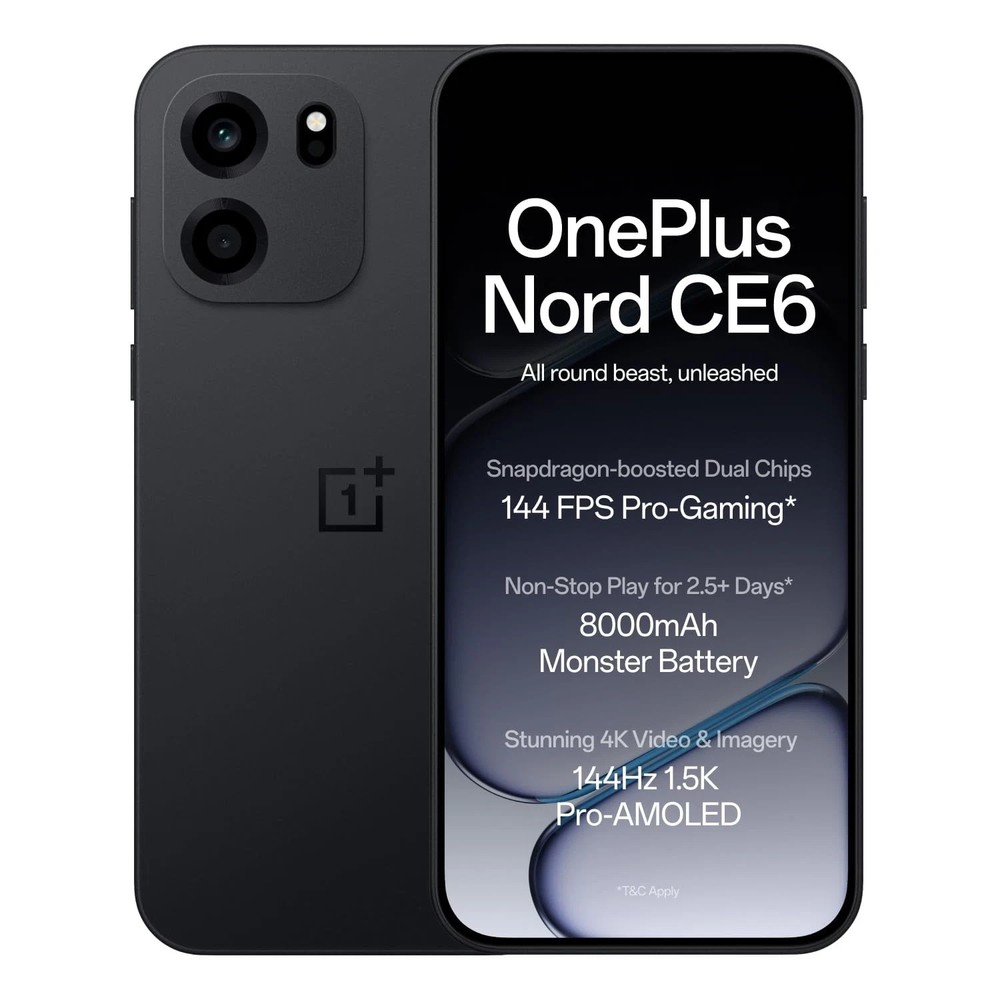 OnePlus Nord CE6 ( 8GB+128GB) Black Snapdragon 7s Gen 4 Global Version.
