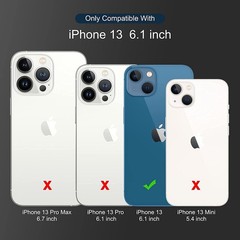 iPhone 13 Wallet Case, Women PU Leather Shockproof Protective Folio Flip Cover 6