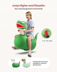 Giant Dinosaur Bouncy Toys 2 Pack with Pump, Ride-On Hopper for Kids 5+ Indoor/O