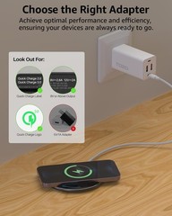 15W Fast Wireless Charging Pad for iPhone 17/16/15, Samsung Galaxy S25/S24
