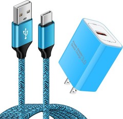 25W Fast Charging USB Type-C Wall Adapter for Samsung Galaxy S25/S26 6FT Cable