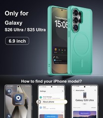 Magnetic Samsung Galaxy A57 5G Case with Screen Protector + Wrist Strap, Turquoi