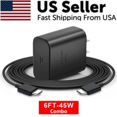 45W Super Fast Charging Adapter Charger for Samsung Galaxy S21 S22 S23 S24+Ultra