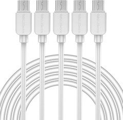 5-Pack Micro USB Fast Charger for Samsung Galaxy S7, S6 Edge, 6FT