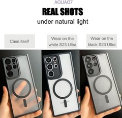 For Samsung Galaxy S23 Ultra 6.8&Prime; Magnetic Case,Carbon Fiber Protective Bumper