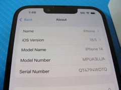 Apple iPhone 14 5G 128GB A2649 AT&T Black GSM + CDMA 100% Battery