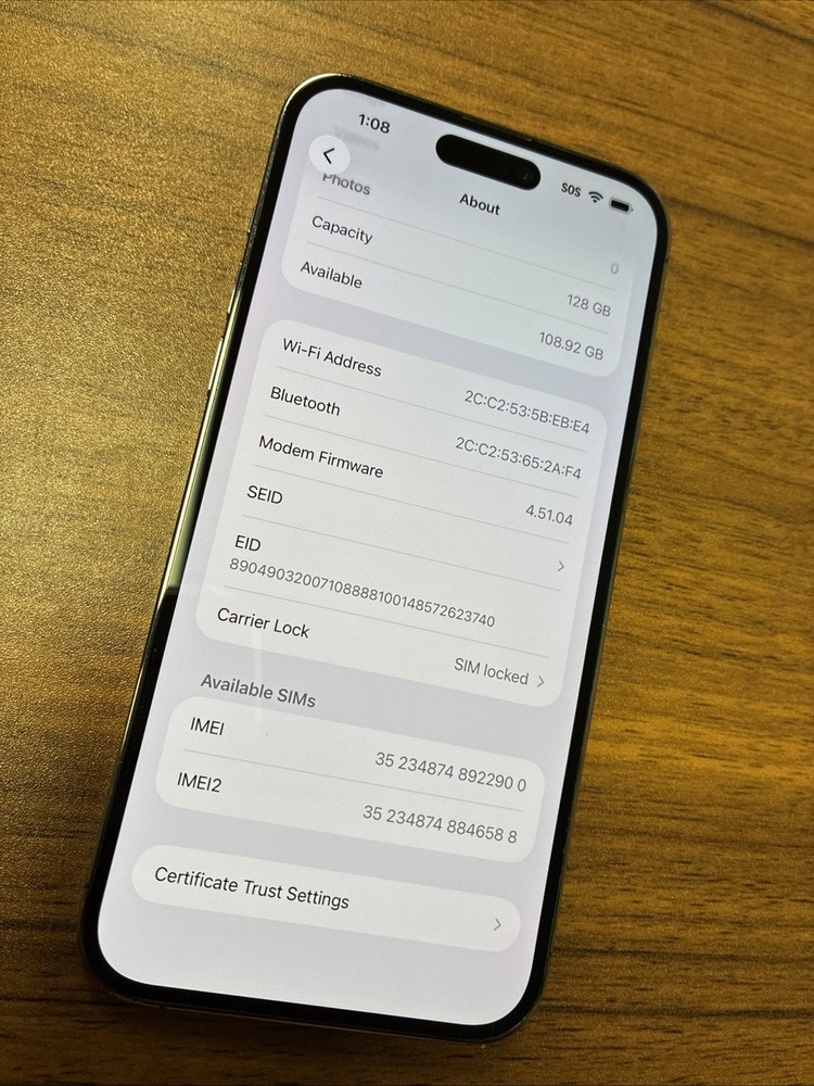 iPhone 14 Pro Max 128GB Purple T-Mobile check IMEI for PARTS/WiFi Faulty LCD