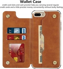 iPhone 8 Plus/7 Plus/6s Plus/6 Plus Wallet Case with Card Holder and Wrist Strap