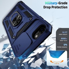 Navy Blue Case for iPhone SE 3rd/2nd Gen, iPhone SE 2022/2020, Heavy Duty Design