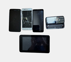Lot of 5 Smart Phones & Tablet – HP Slate 7 Tab, LG, Cricket, Samsung Untested