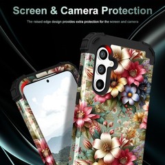 Samsung Galaxy S25 Case, Heavy-Duty Shockproof Hard Plastic Bumper + Soft Silico