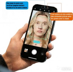 2 Pack Front Camera Privacy Cover, Transparent, Compatible with iPhone 17/16/15/