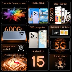 2026 G17 Pro Max 256GB 5G Unlocked Smartphone Android Dual SIM Cell Phone