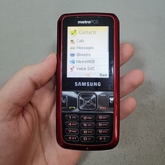 Samsung Messager SCH-R450 Red Slider Cell Phone 3G READ No Battery