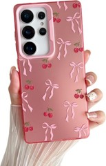 Samsung Galaxy S26 Ultra 5G Case, Cute Pink Ribbon Bow Tie Aesthetic Phone Cover