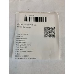 Samsung Galaxy A16 5G, SM-A166U1, 128GB, Black