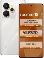 realme 15 (Silver, 256GB) (8 GB RAM) Mediatek Dimensity 7300+ 5G Global version
