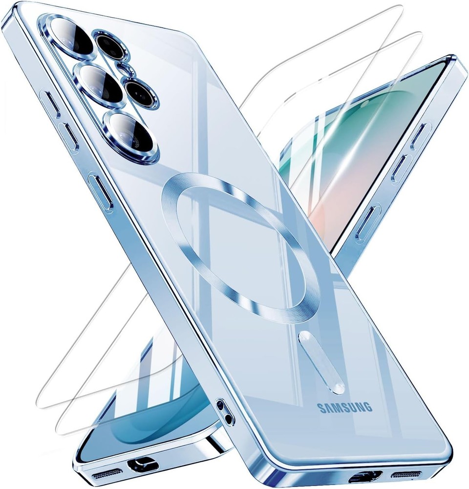 Sky Blue Magnetic Case with Screen Protector 2PCS for Samsung Galaxy S26 Ultra
