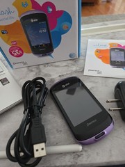 Retro Pantech Swift P6020 Touch QWERTY Slide Phone, AT&T, Violet,